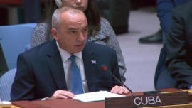 El Embajador Ernesto Soberón Guzmán, Representante Permanente de Cuba ante las Naciones Unidas. Foto: Tomada de Cubaminrex